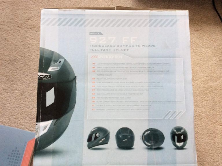 2 x motorbike helmets - Nitro Akido fibreglass helmet XS & MT Revenge Evo S