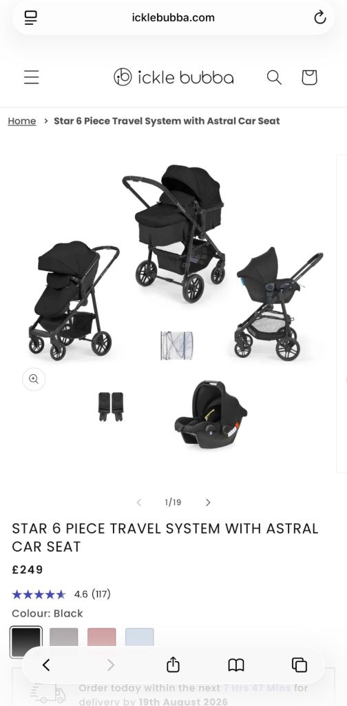 Star 6 piece travel system with astral car seat