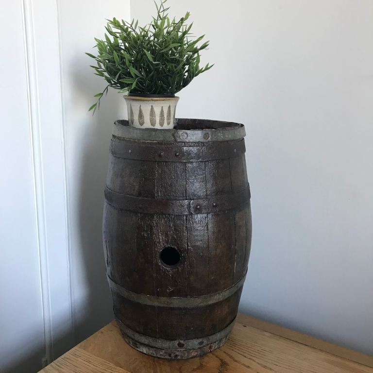 Vintage small wooden whisky barrel
