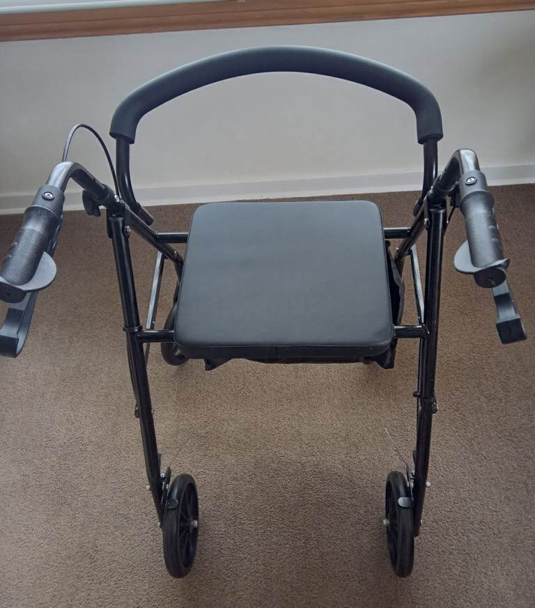 Black Mobility Walker with Seat – Good Condition