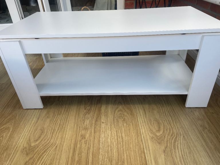 White TV Unit, Coffee Table, and Sideboard Set - Fair Condition
