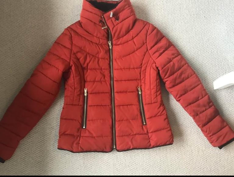Size 6-8 beautiful jacket burnt orange colour. 