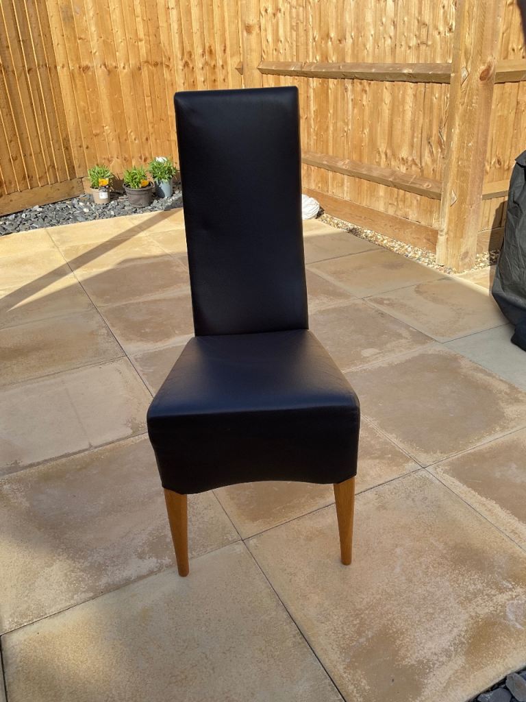 Brown leather chair.