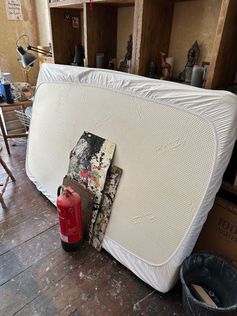 Foam mattress with washable cover. 