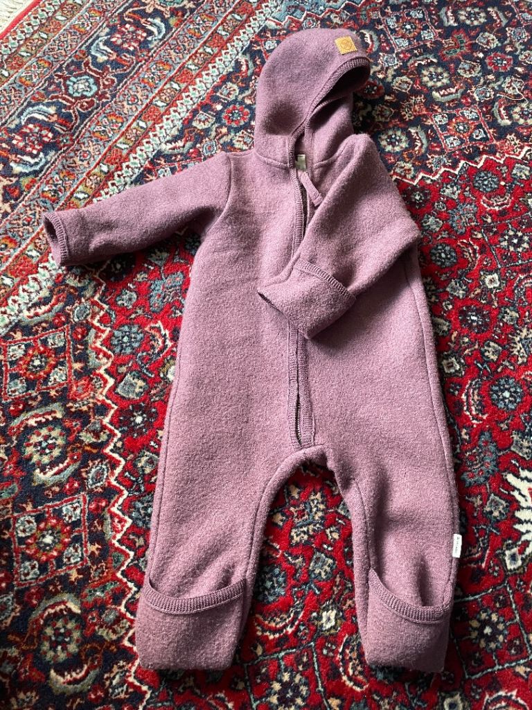 Hessnatur Baby All-in-One Suit – Purple, 3-6m