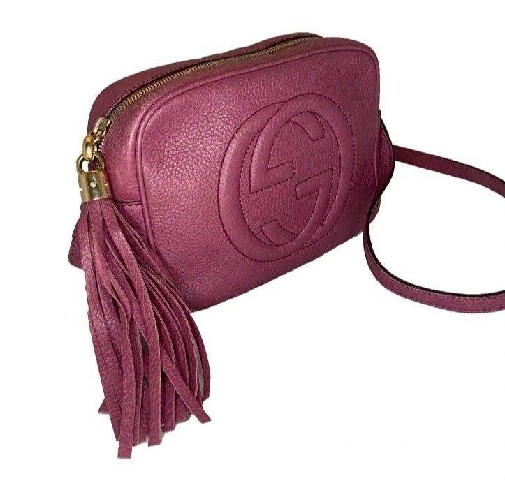  Pre loved Gucci Soho Disco Bag. Plum/Pink.