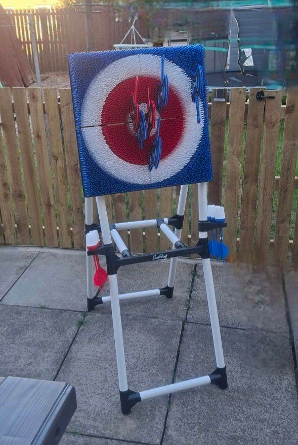 Garden Dartboard Game with Stand and Darts – Good Condition