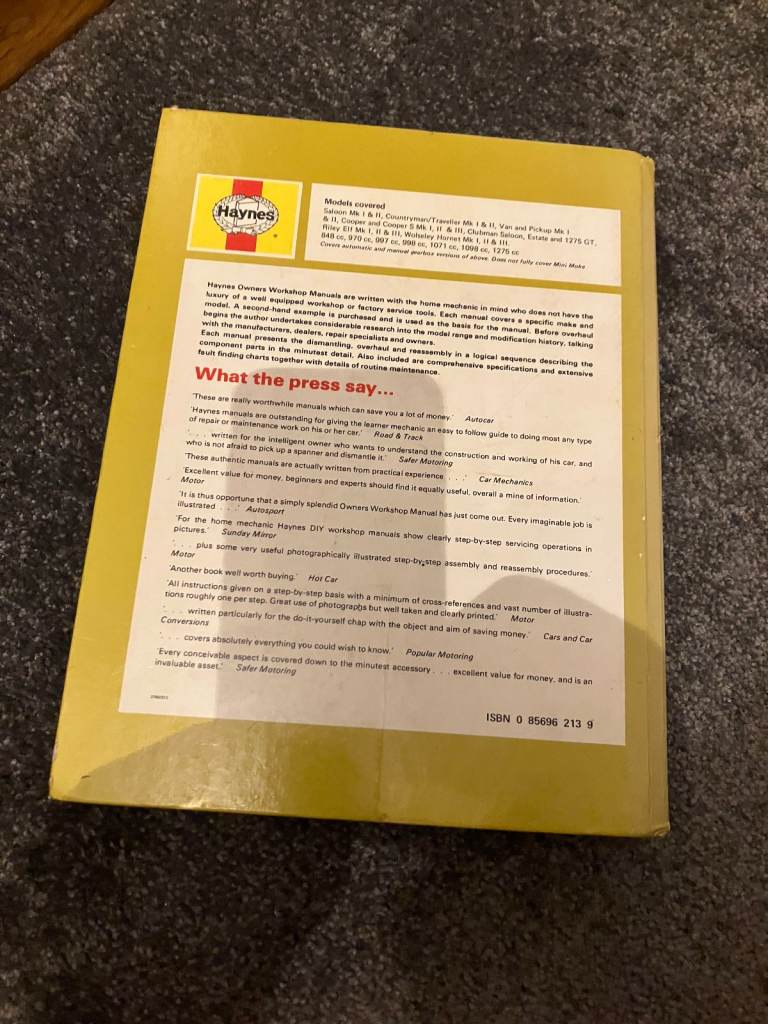 Haynes Mini 1959 to 1978 Owners Workshop Manual