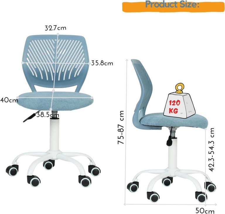  Gentle Blue Chair Adjustable Height 