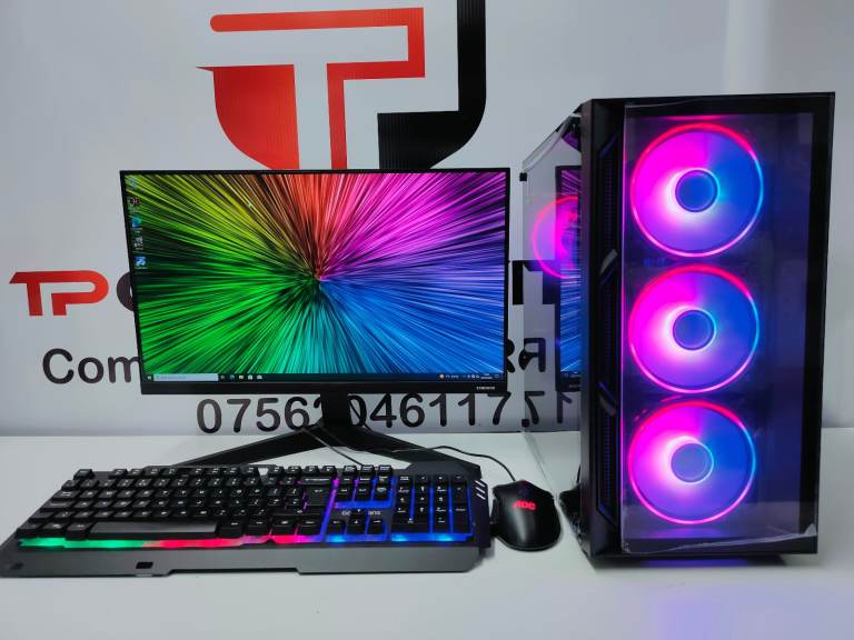 Gaming Computer PC Desktop Setup with Monitor | 10th Gen intel | RTX 4060 | 16GB RAM