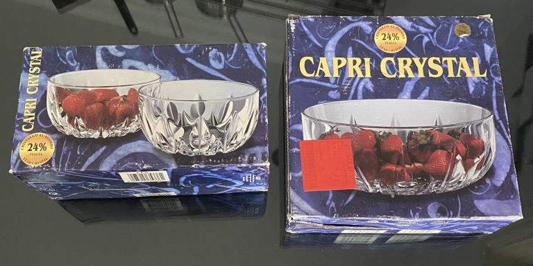 NEW Set of 4 Capri Crystal Dessert Bowls