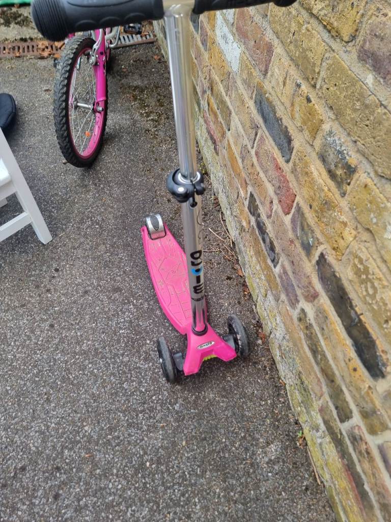 Micro Pink Three-Wheeled Scooter for Kids - Good Condition