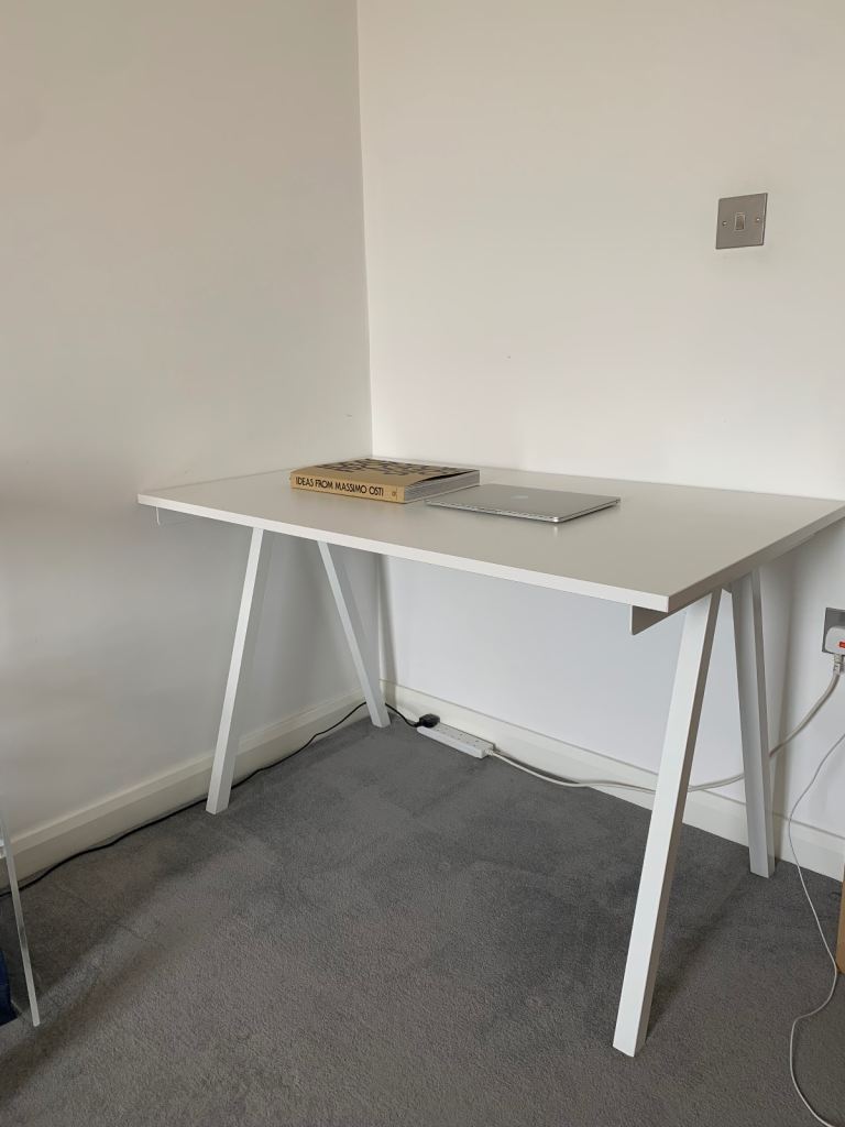 IKEA TROTTEN Desk – White, 120x70 cm, Good Condition