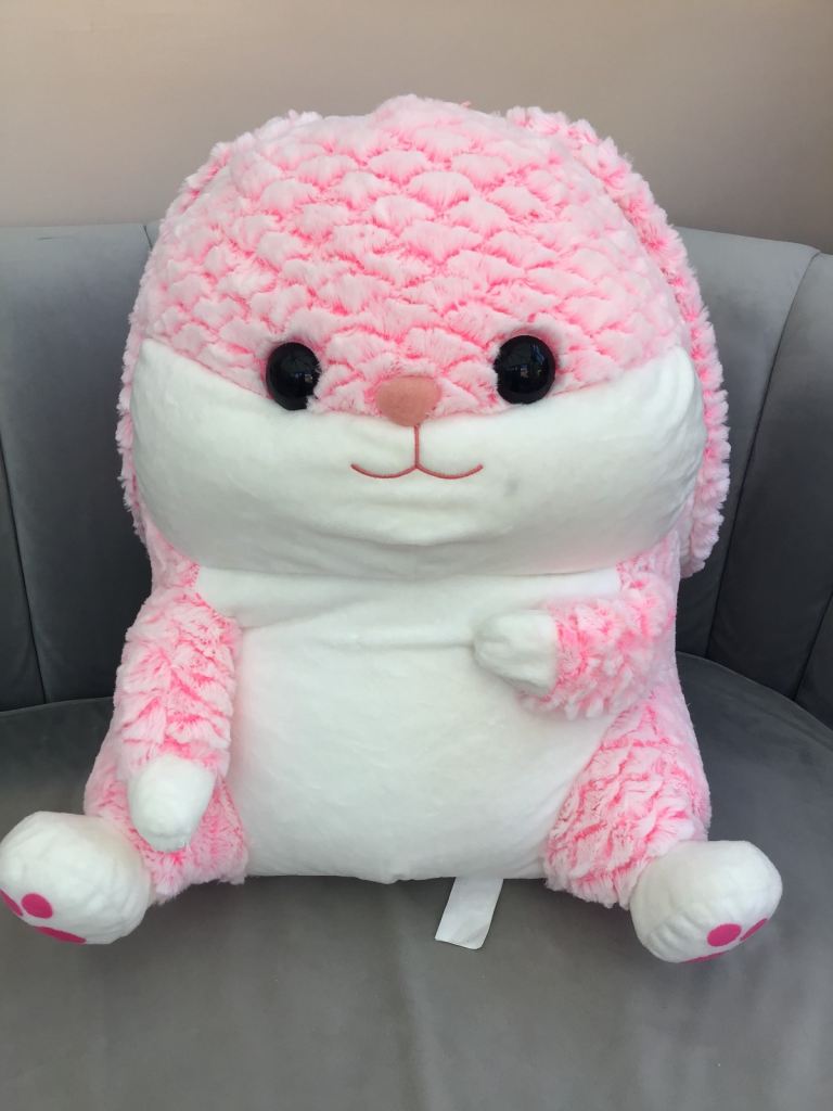 Pink Rabbit Bunny “Belly Buddy” Soft Toy, 20” Tall