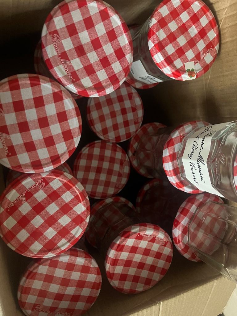 30 Bonne Maman Jam Jars with Red Gingham Lids – Perfect for Preserves