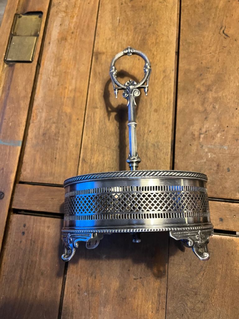 Silver  antique condiment holder  