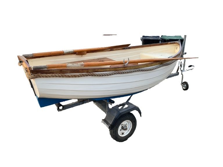 Beautiful Avocet Sailing/Rowing Dinghy with Roadworthy Trailer