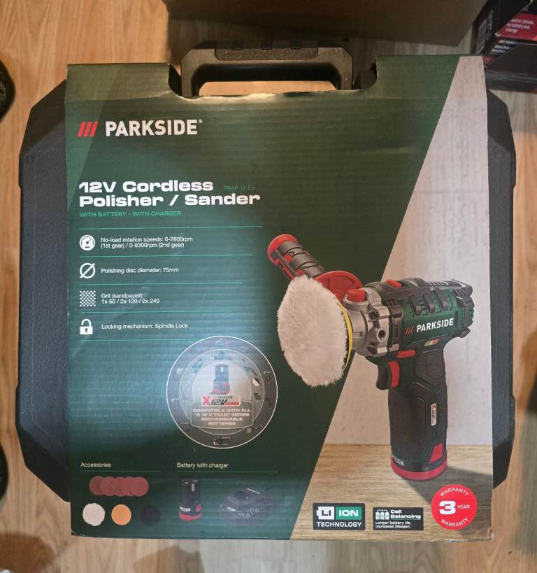 Parkside 12V Cordless Polisher/​Sander x12v team new