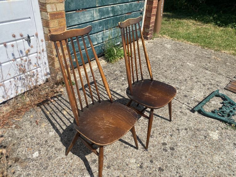 Pair of Vintage Wooden Dining Chairs