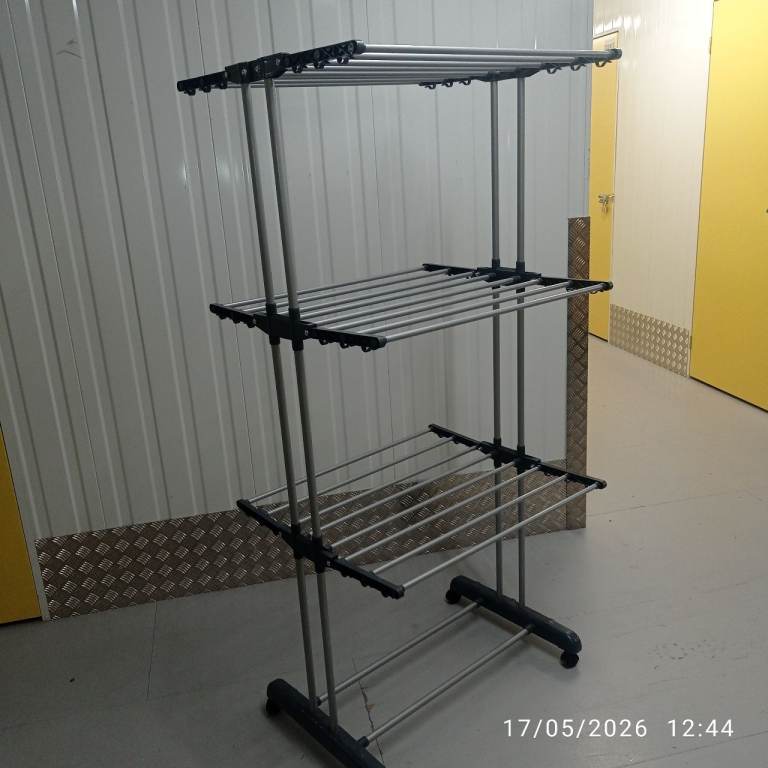 3 Tier Clothes Airer With Folding Side Wings on wheels