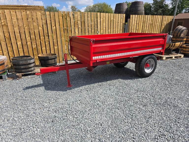 8x5ft steel tipping tractor garden trailer