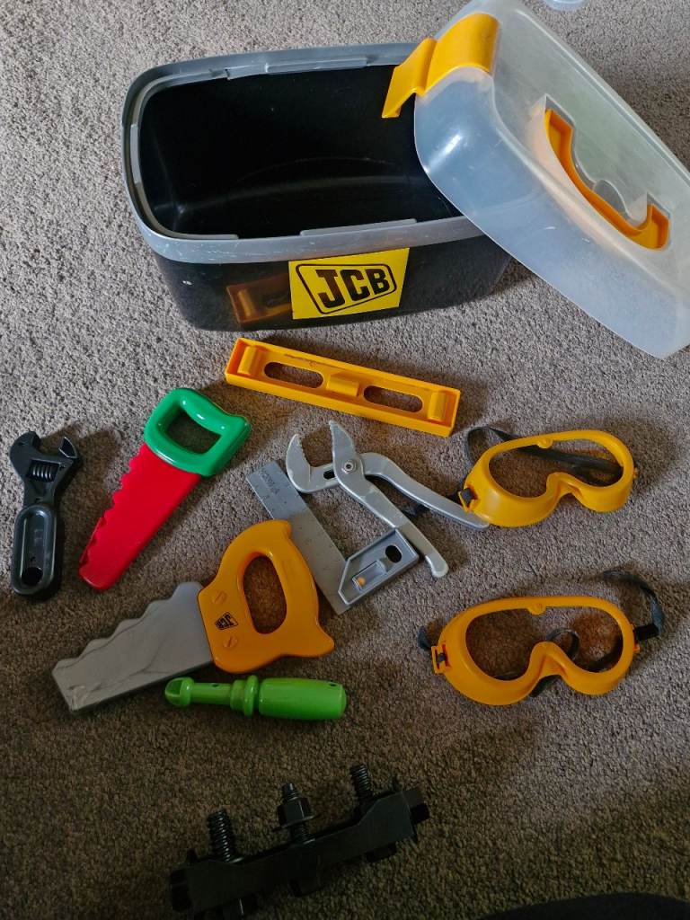 JCB Toy Tools Set with Toolbox – Well Used