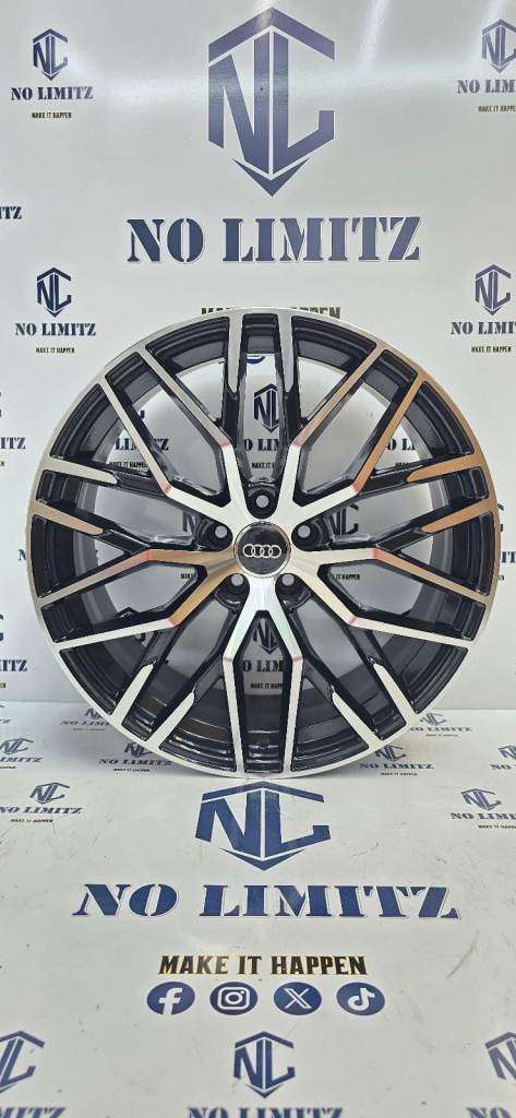 SET OF 4 BRAND NEW AUDI 20" MESH R8 4s SPYDER S-LINE STYLE ALLOY WHEELS 5x112 DIAMOND CUT