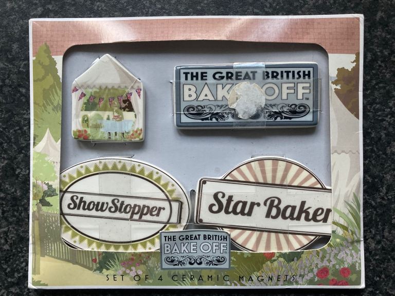 the great British bake off set of 4 ceramic fridge magnets 