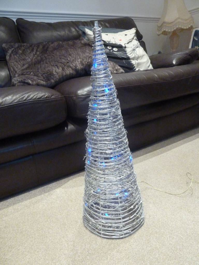 Attractive silver cone with blue LED lights