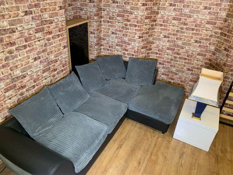 Grey Right Hand Corner Sofa