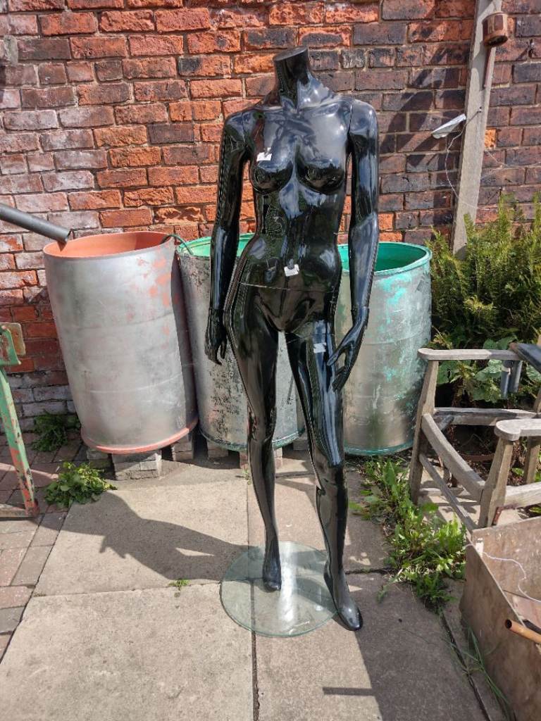 Black Female Mannequin with Glass Base – Good Condition