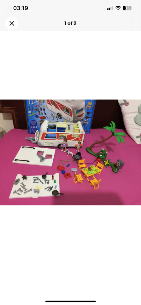 Playmobil VTG Holiday Caravan 5434 Summer Fun - Used Complete In Good Condition