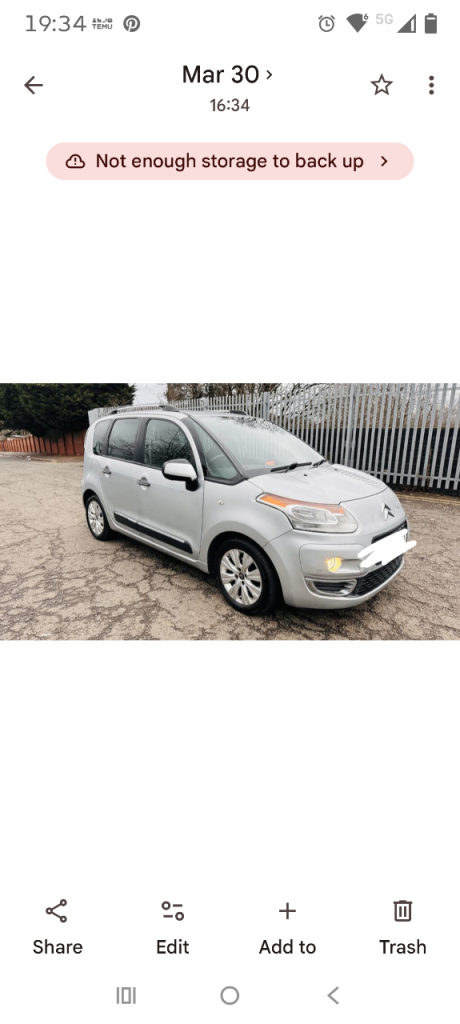 Citroen, C3 PICASSO, MPV, 2012, Semi-Auto, 1598 (cc), 5 doors