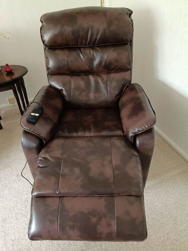 Electric rise and recline leather chair