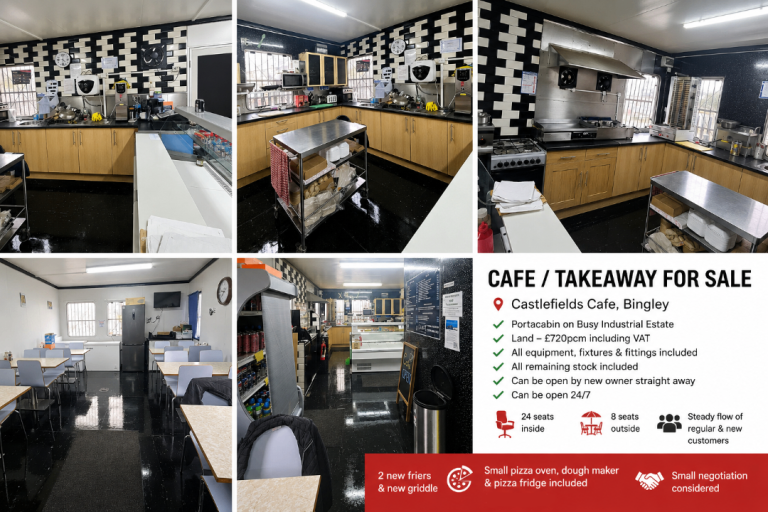 Fully Fitted Portacabin Café – Established Business for Sale – Bingley