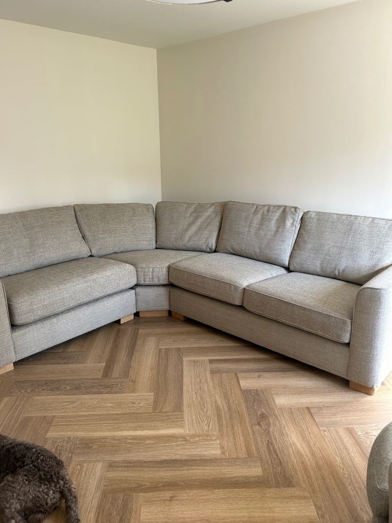 Furniture Village Elora Curved Corner Sofa - Litchen, Upgraded Seat Cushion Foam