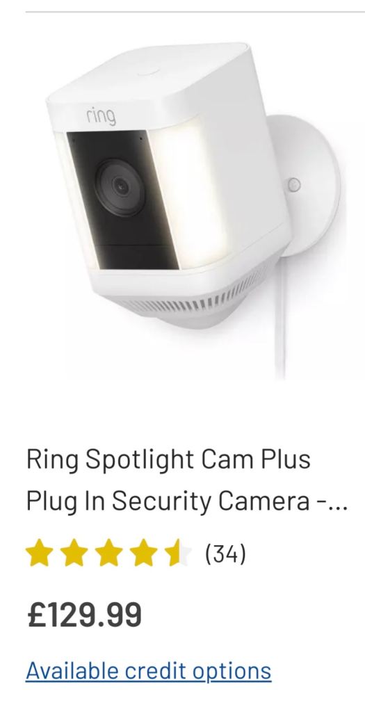 Ring cctv camera (plus)