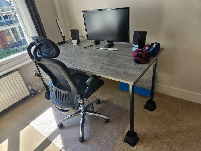 Office Desk ACTIVE OFFICE Maestro with 2 drawers, Grey Oak top