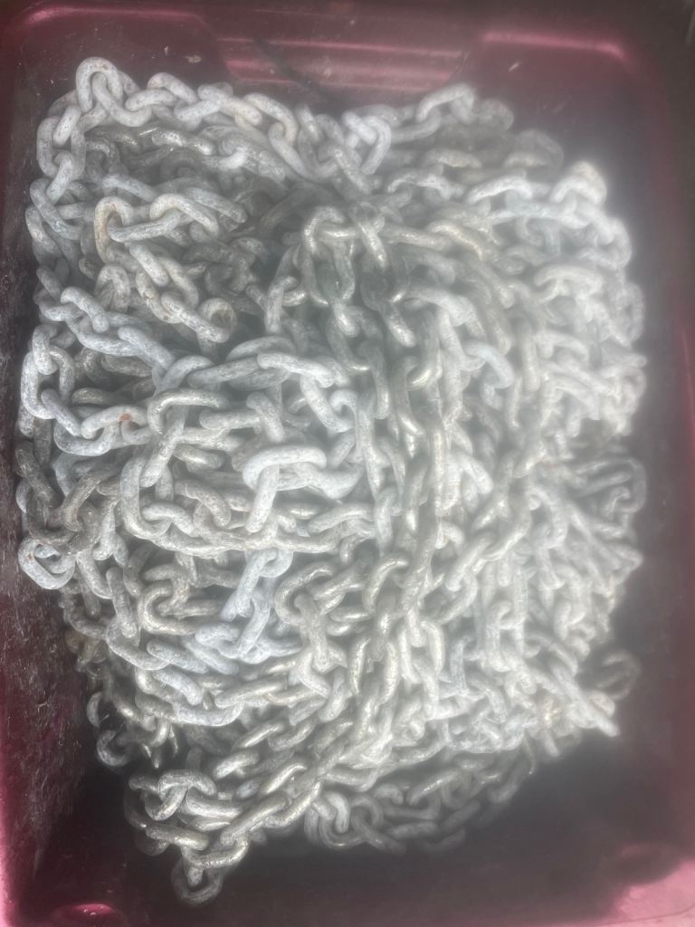 100m Heavy-Duty 8mm Galvanised Chain – Ex-Wind Turbine – Clean & Solid