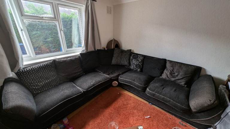 Large Black Corner Sofa
