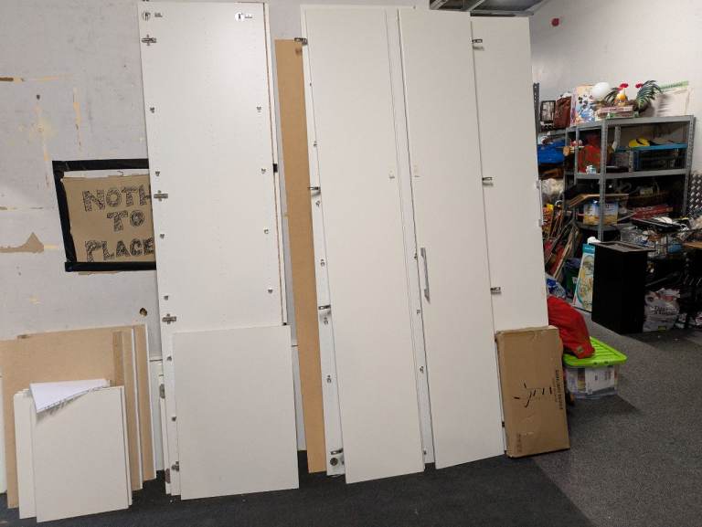 SELF-ASSEMBLY TRIPLE WHITE WARDROBE - VERY TALL