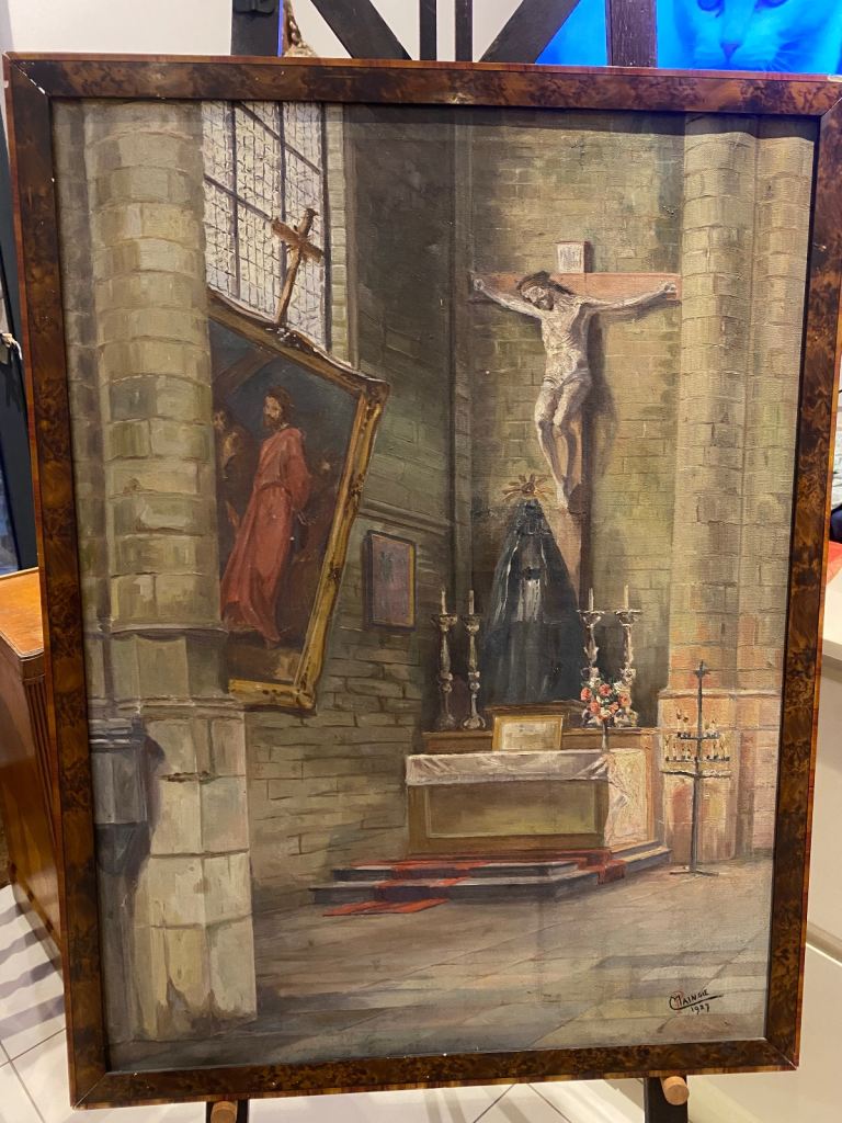 Original oil on canvas painting ‘Black Madonna ‘ by Paula Maingie 