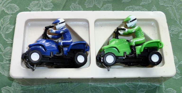 Scalextric/Slot Quad/ATV Bikes, Kawasaki, From a 6v, Powered set, ATV Challenge, by, Golden Bright.