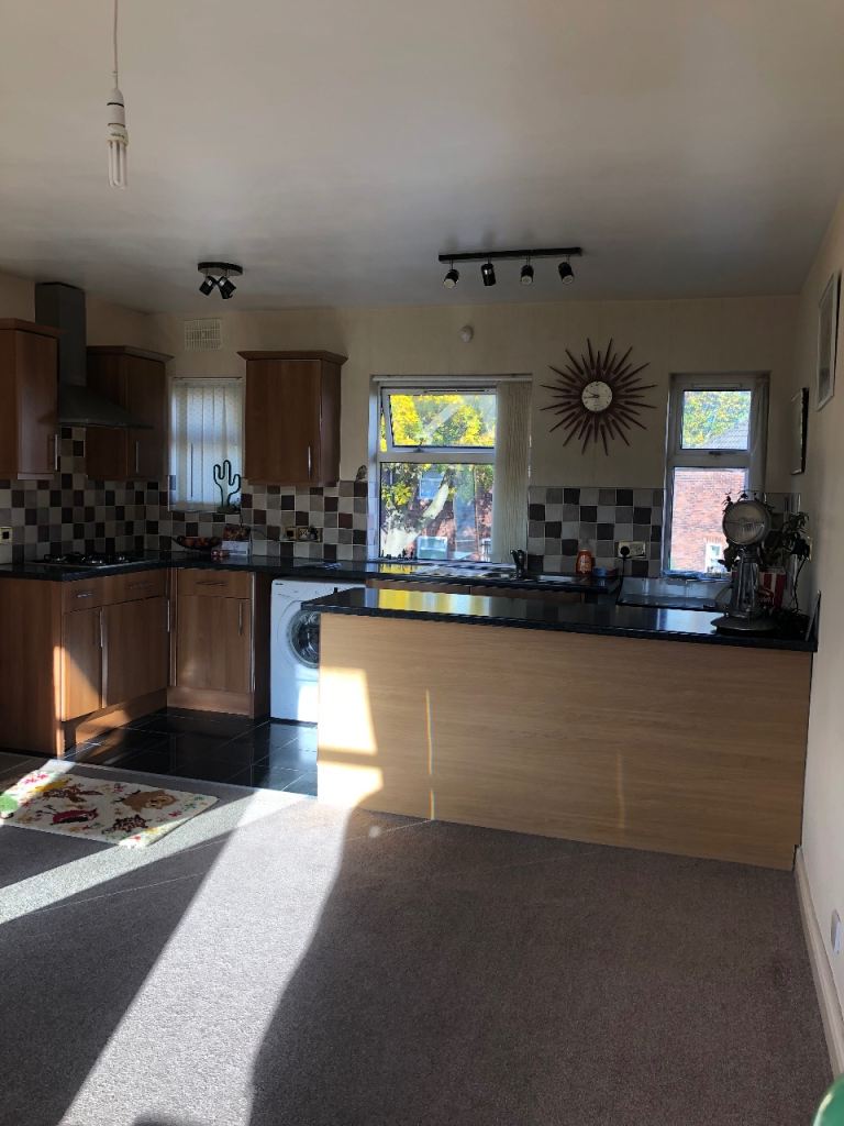 Two bedroomed first floor light and bright flat . Centrally located .