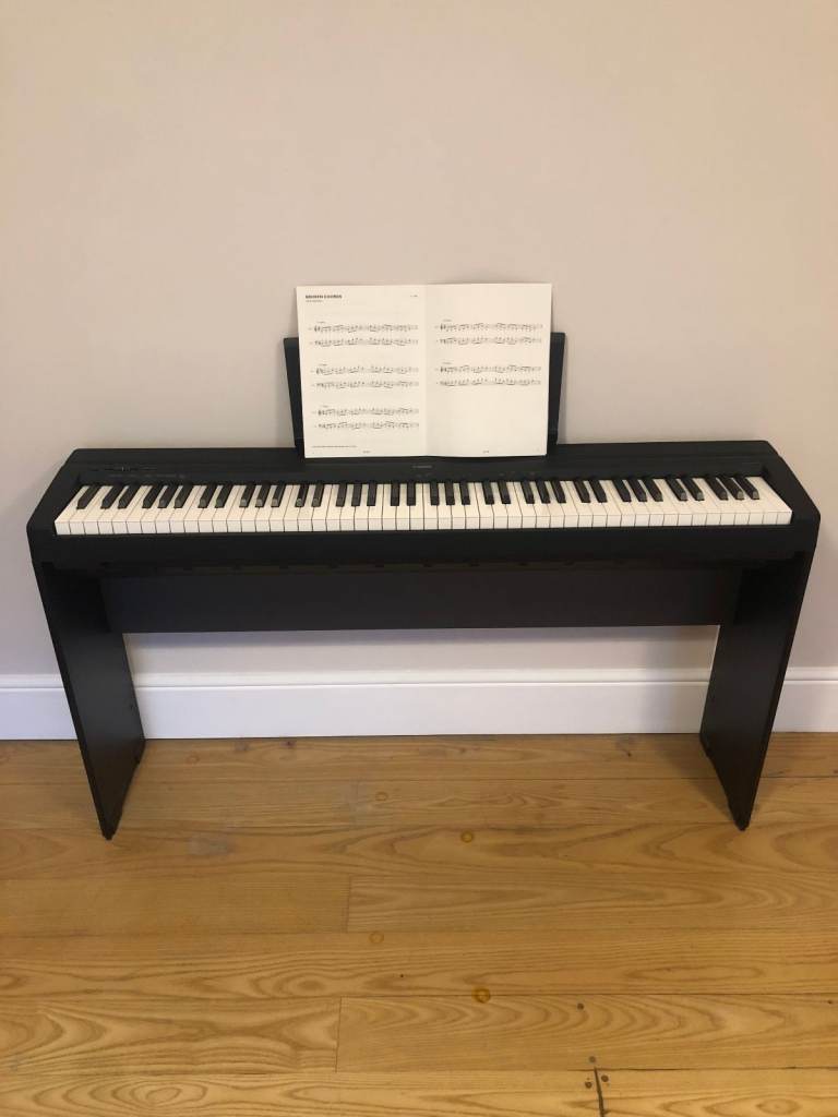 Yamaha P-45 (Black) Digital Piano with Yamaha L-85 Stand – Weighted 88 Keys