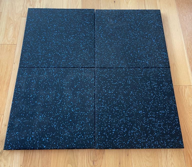 4x 30mm thick Weights Floor Tile Mat Pad 500mm x 500mm Power lifting