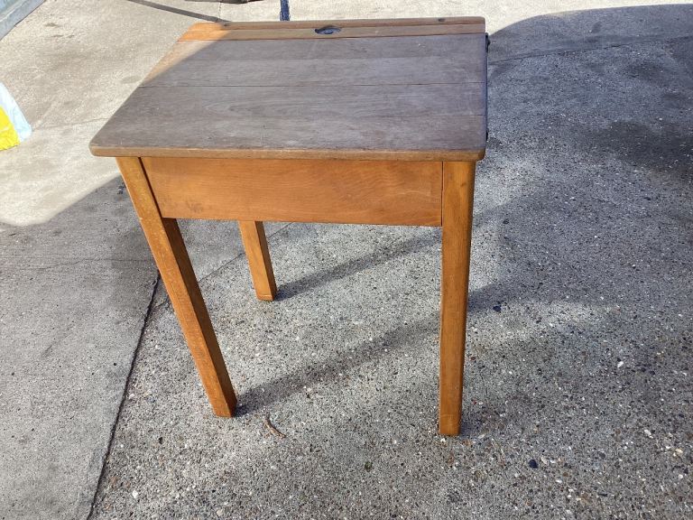 Vintage ESA Wooden School Desk with Lift-Up Top