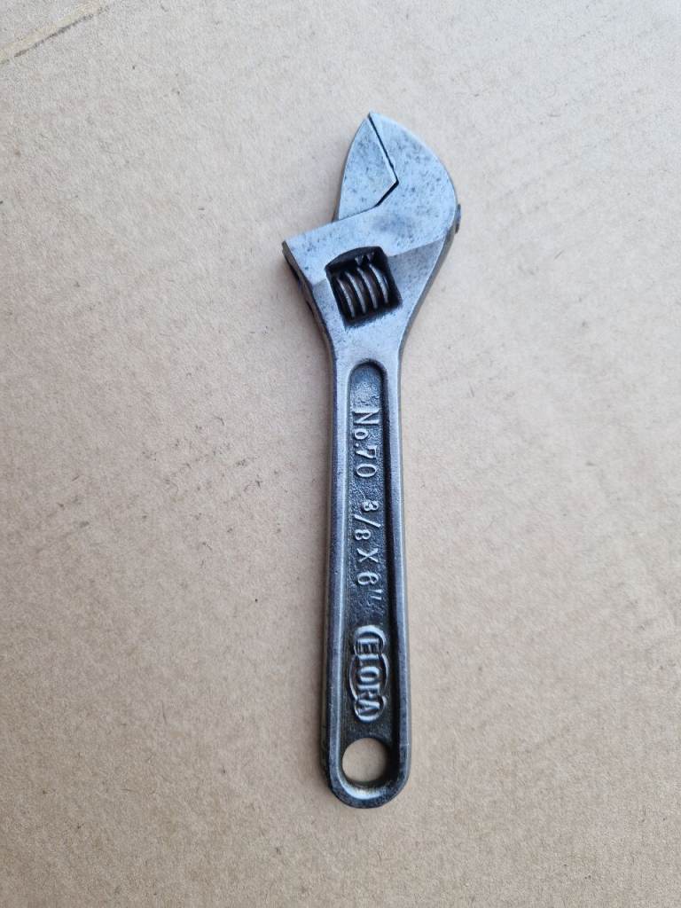 Vintage 6” Elora No 70 Adjustable Spanner Wrench Mechanic Old Tool