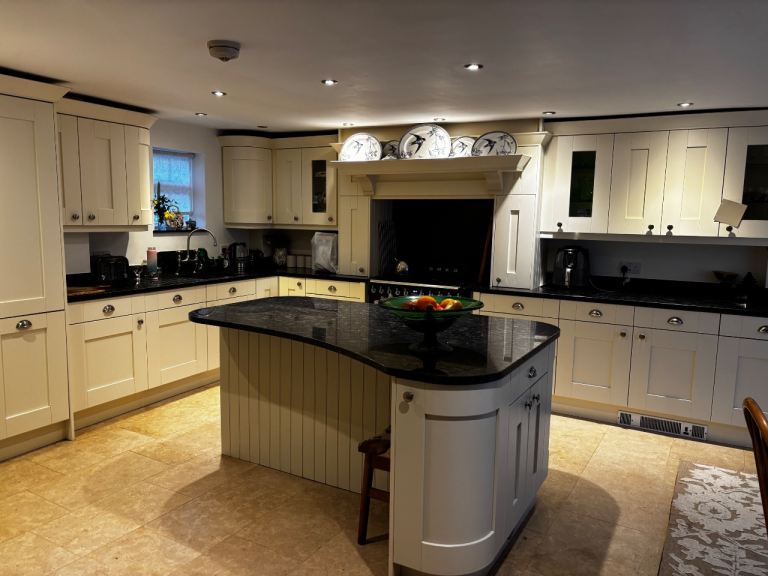 Cream shaker full kitchen. cooker. 