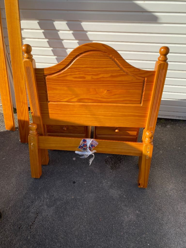 Antique pine bed frame